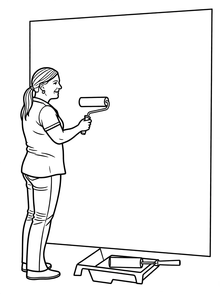 Joanna Gaines painting a wall