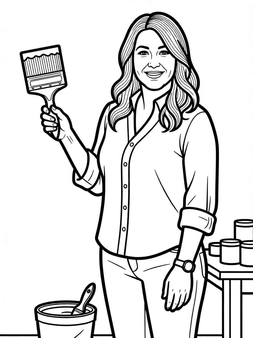 Joanna Gaines with a paint brush