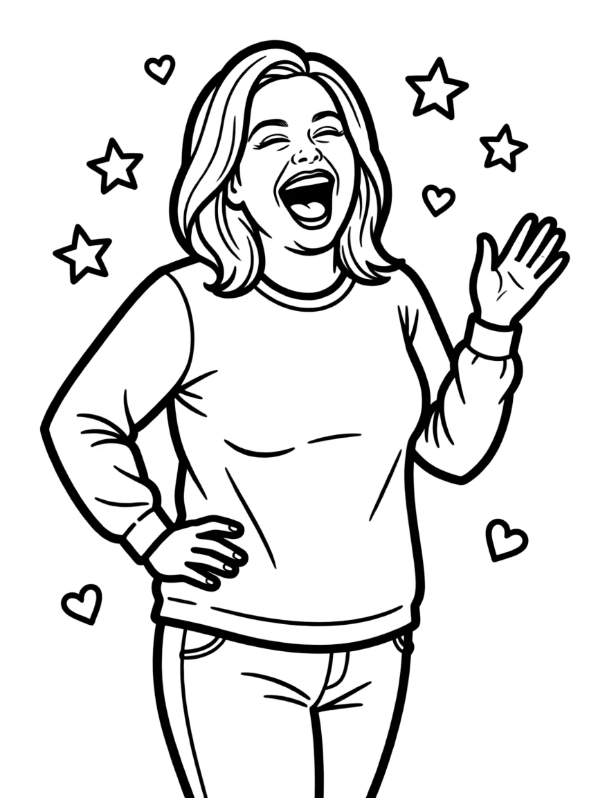 Amy Schumer with a big, joyful laugh