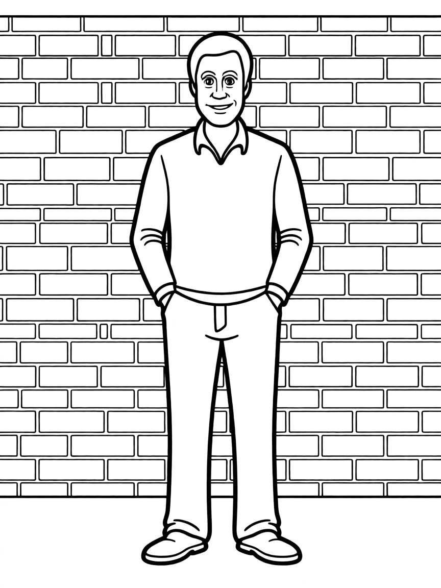 Jerry Seinfeld in front of a brick wall