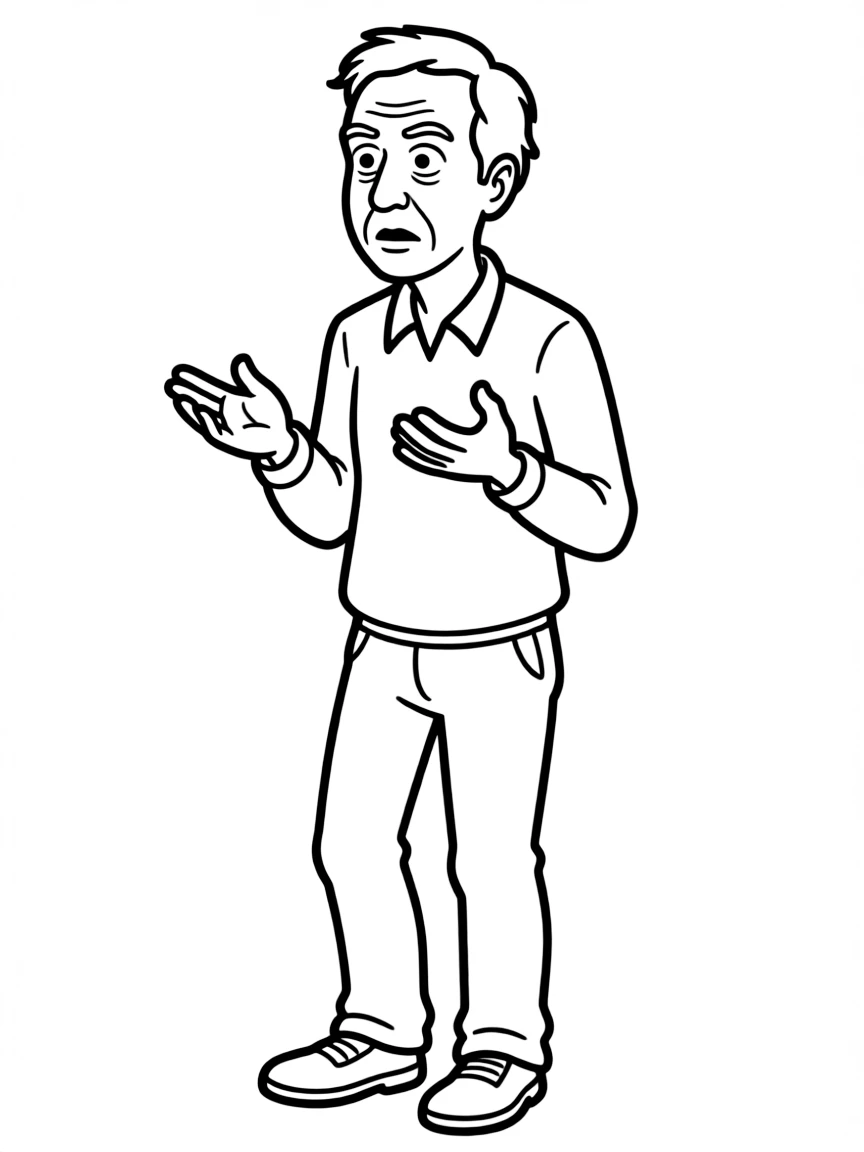 Larry David with a confused look