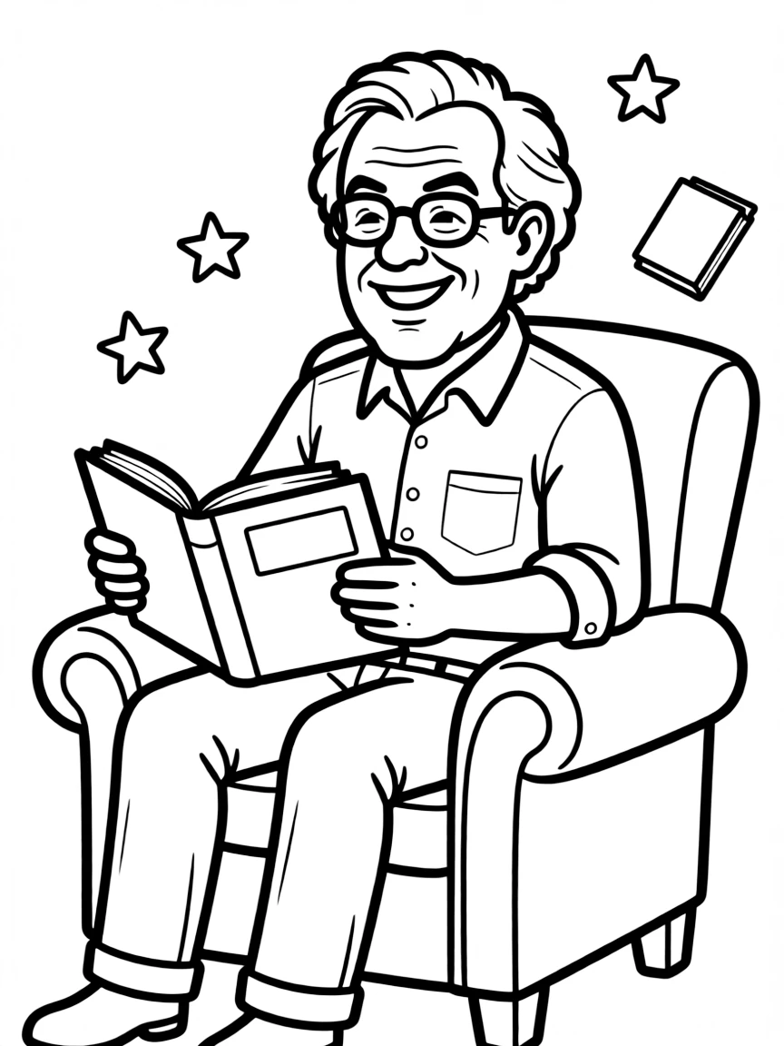 Stephen King with a book