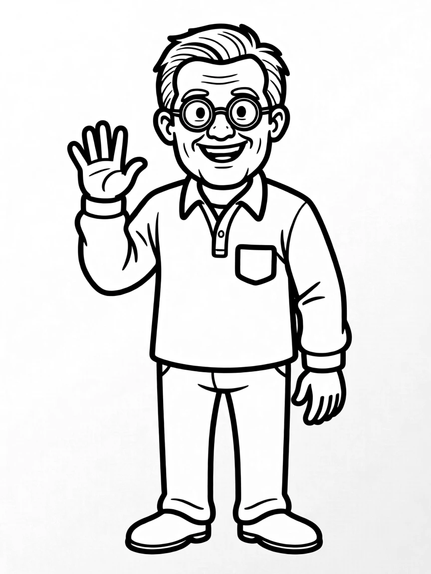 R.L. Stine with a big smile and glasses
