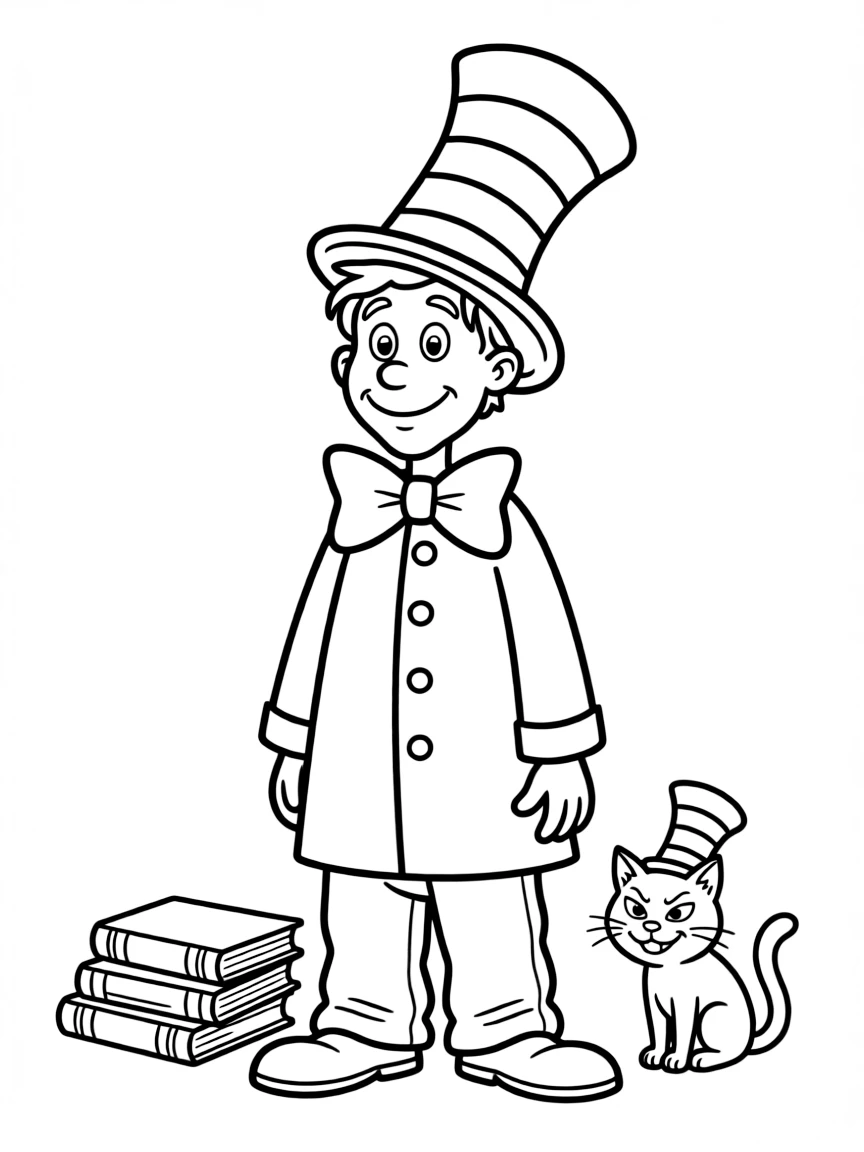 Dr. Seuss (classic drawing style) with a hat