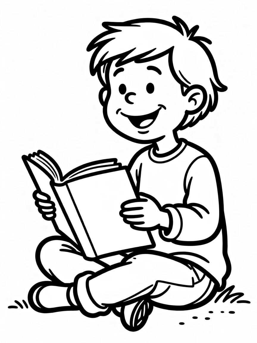 Dr. Seuss (classic drawing style) with a book