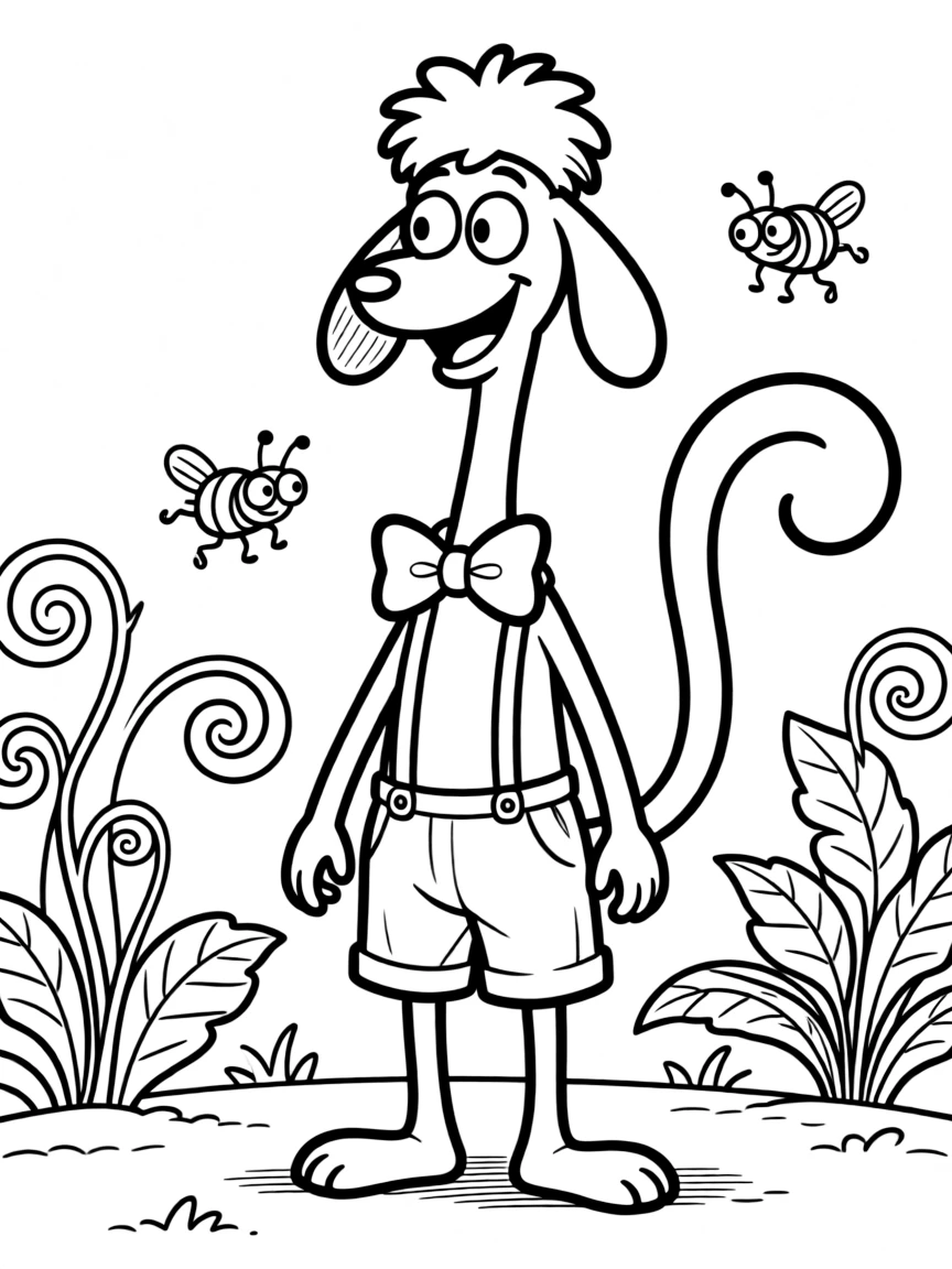 Dr. Seuss (classic drawing style) with a silly animal