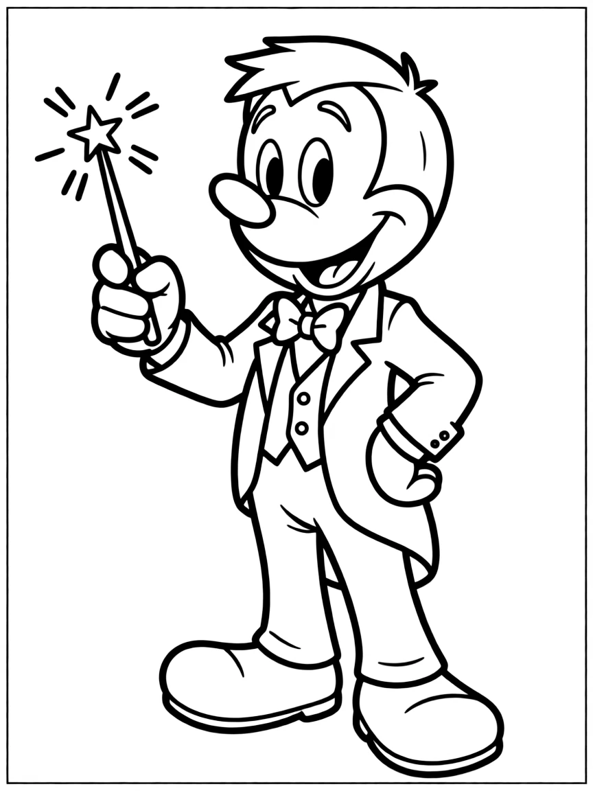 Walt Disney with a magic wand