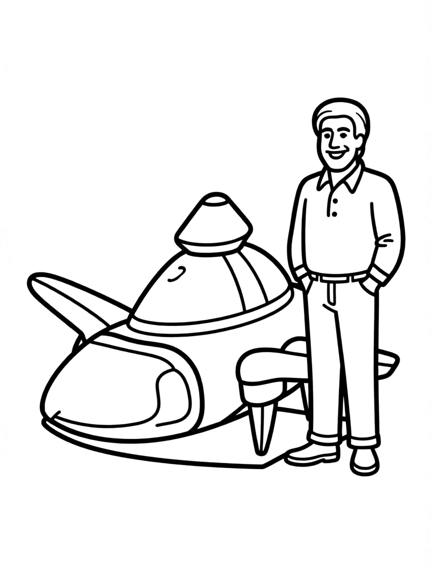George Lucas with a spaceship