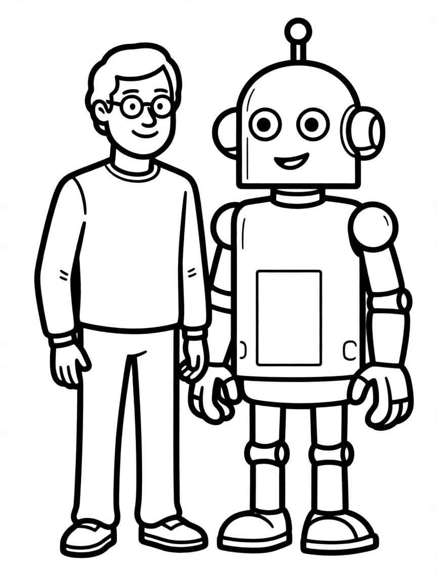 George Lucas with a robot