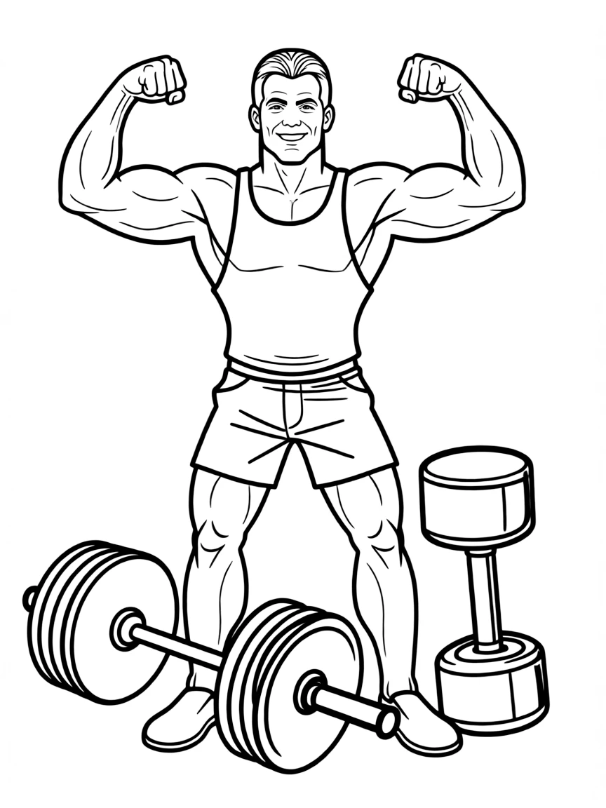 The Rock doing a strongman pose