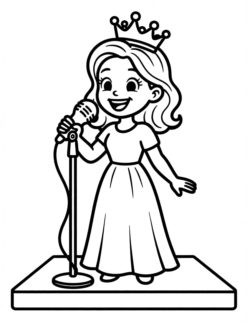 Taylor Swift with a microphone and a crown