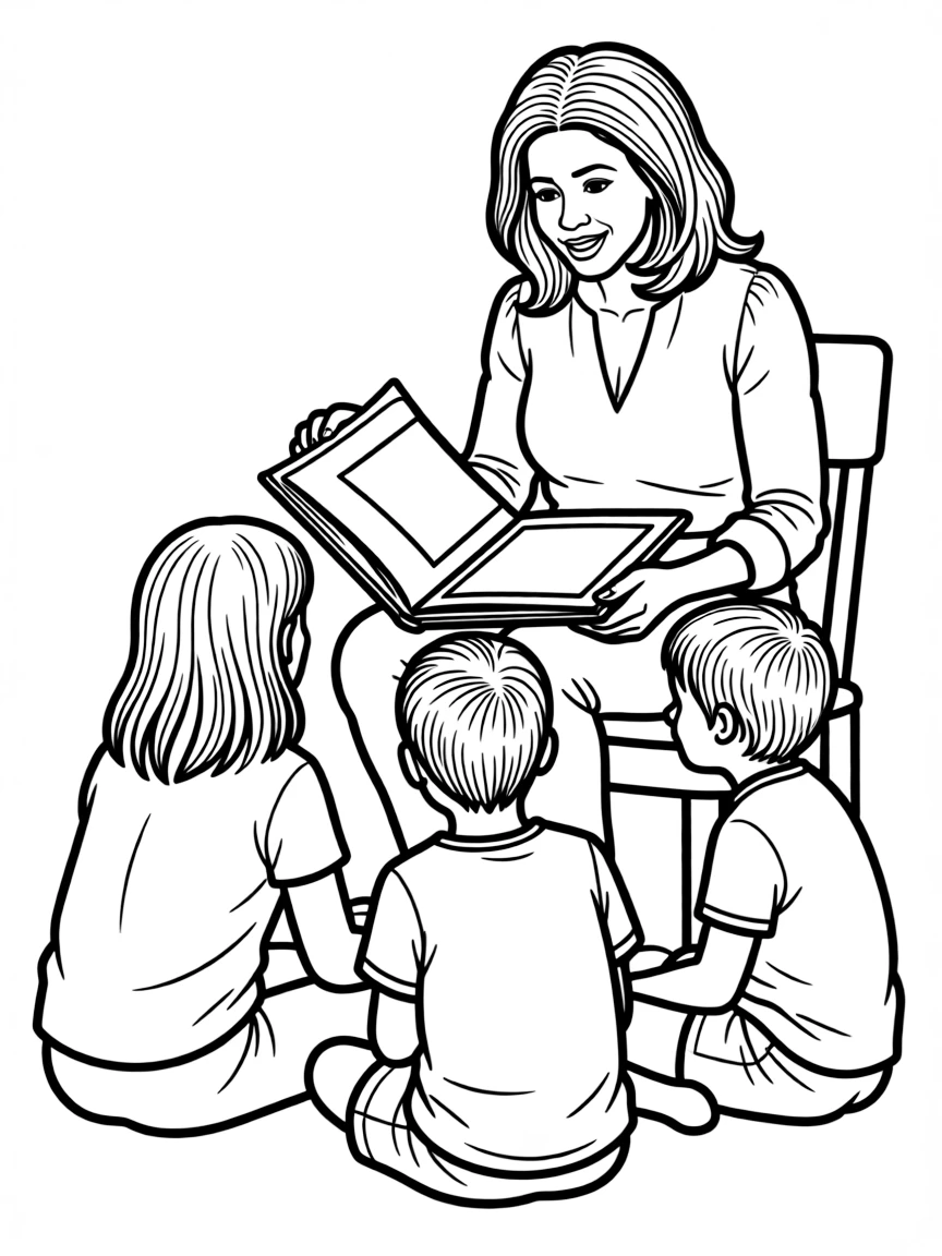 Michelle Obama reading to children