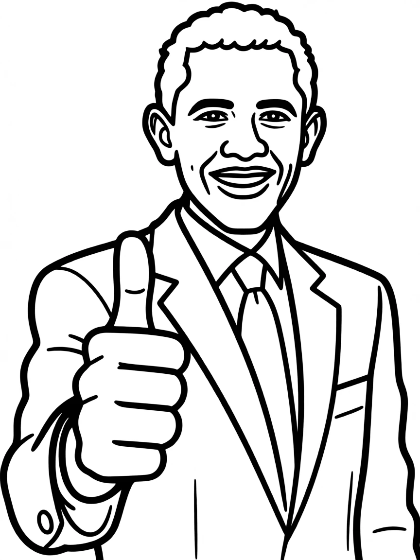 Barack Obama giving a thumbs up sign