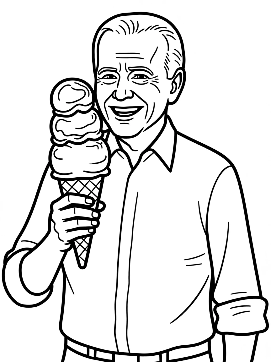 Joe Biden eating an ice cream cone