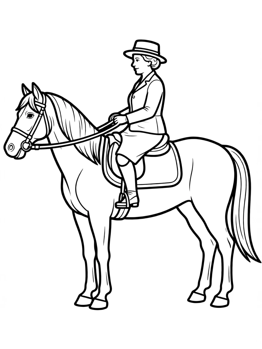 Queen Elizabeth II riding a horse