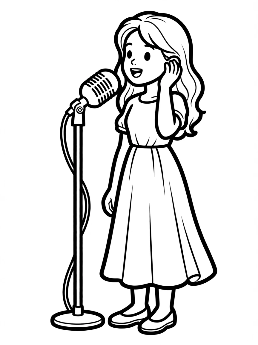 Adele singing with her hand to her ear