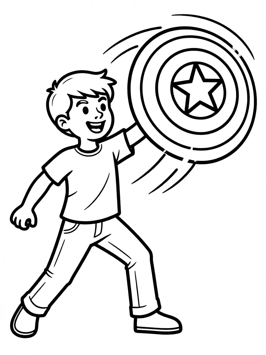 Chris Evans throwing Captain America's shield