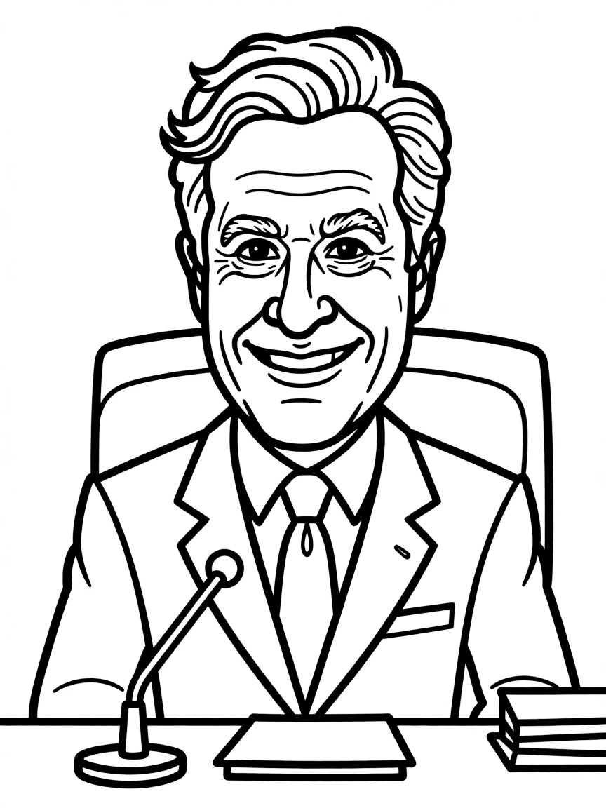 Stephen Colbert drawing a caricature