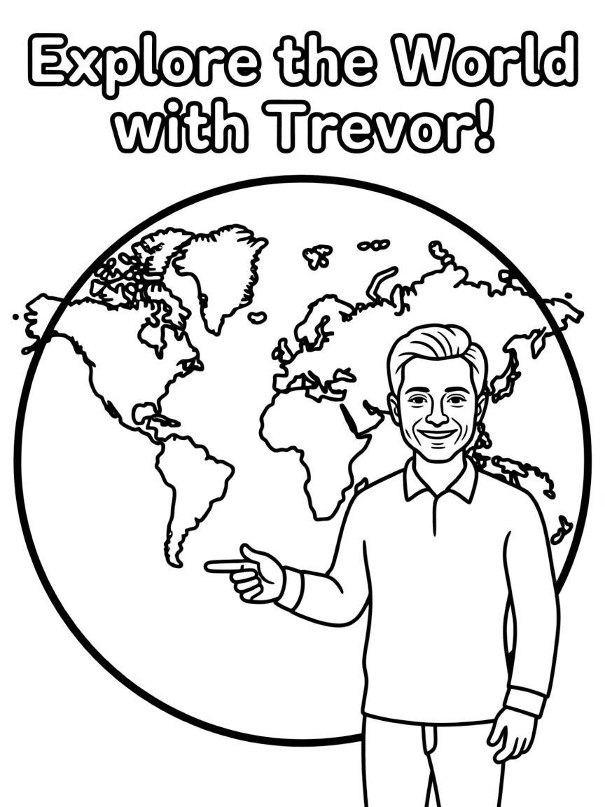 Trevor Noah standing in front of a world map