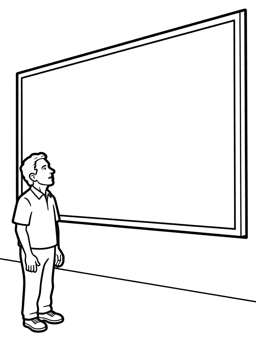 Steven Spielberg looking at a giant movie screen