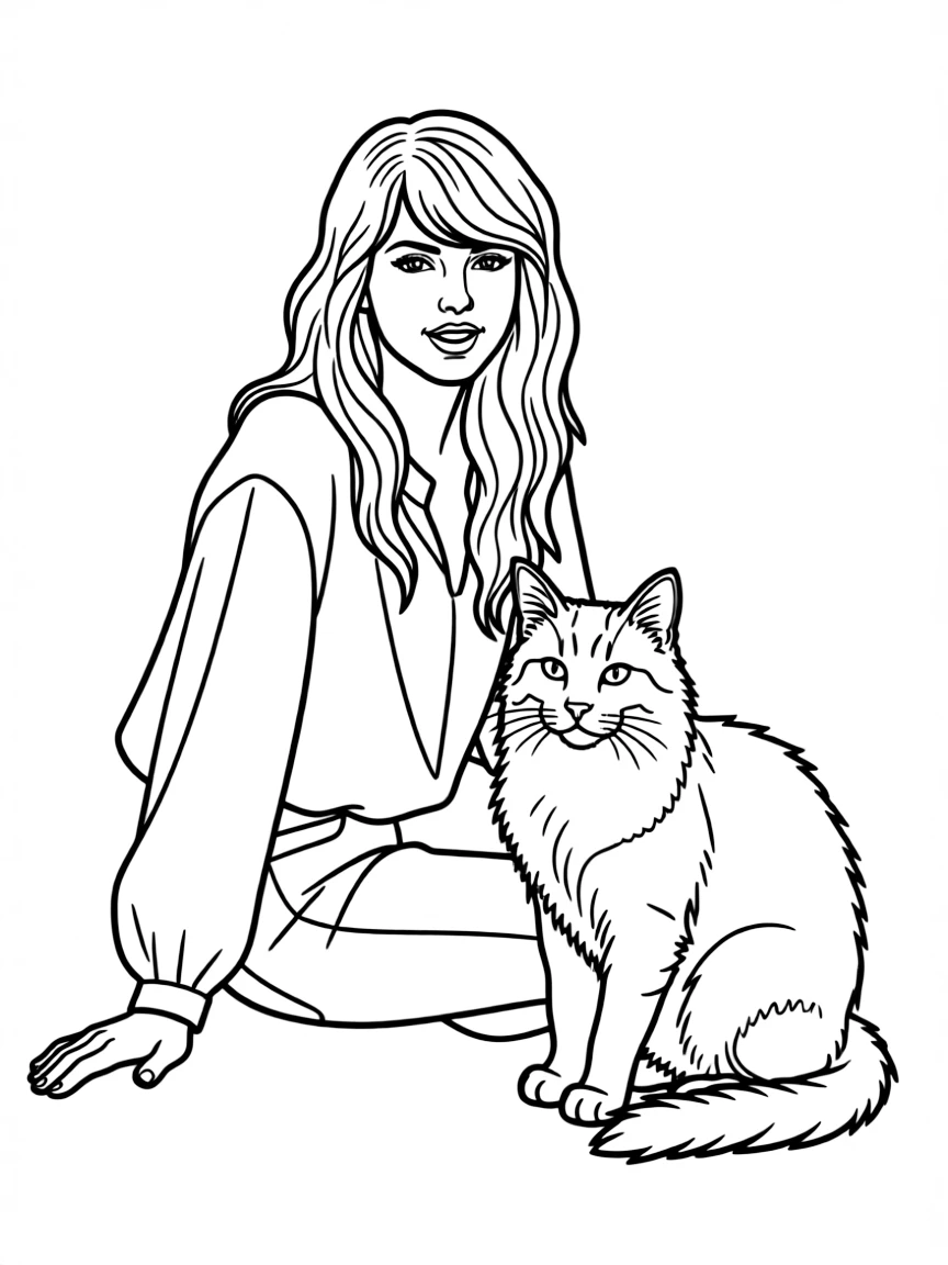 Taylor Swift with her cat, Meredith Grey
