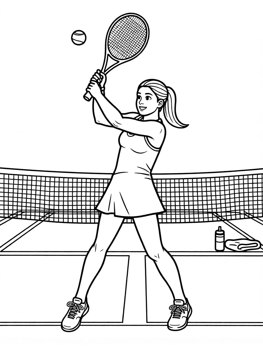 Serena Williams in a strong tennis stance