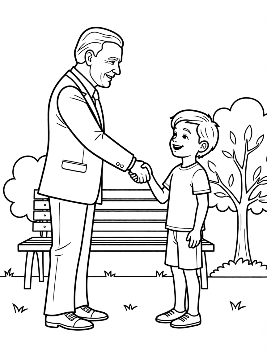 Joe Biden shaking hands with a child