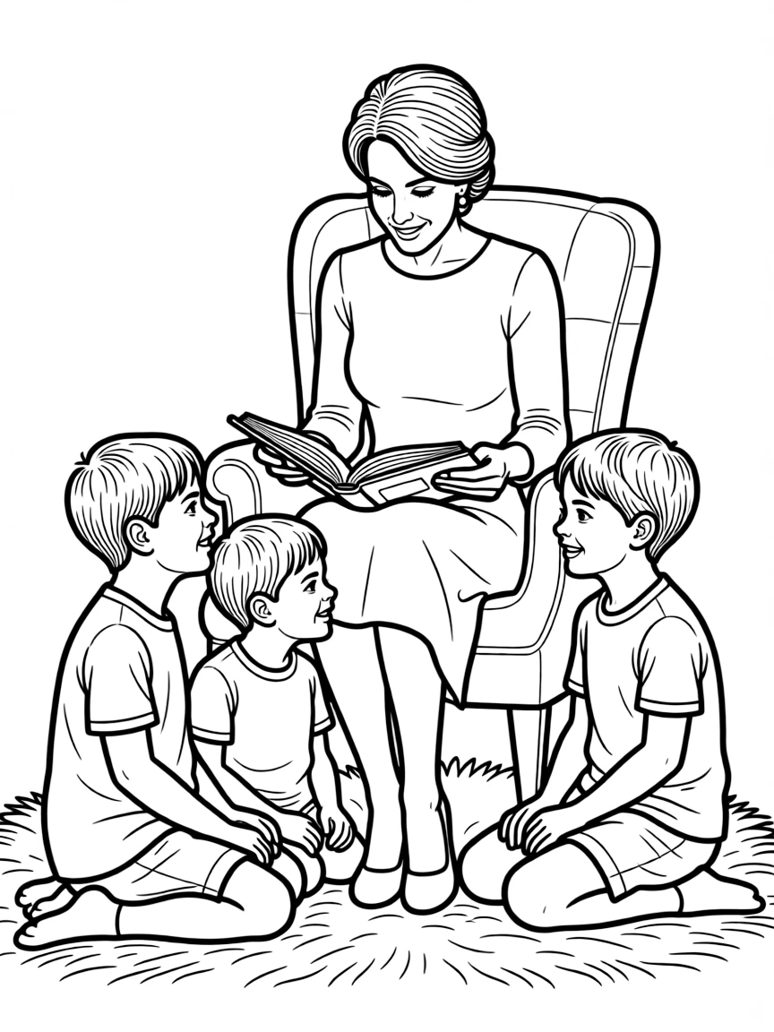 Kate Middleton reading a story to children