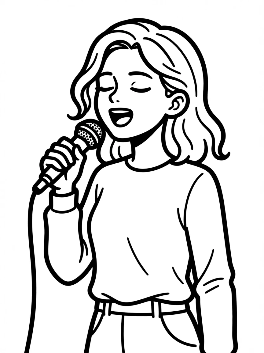 Adele singing with emotion