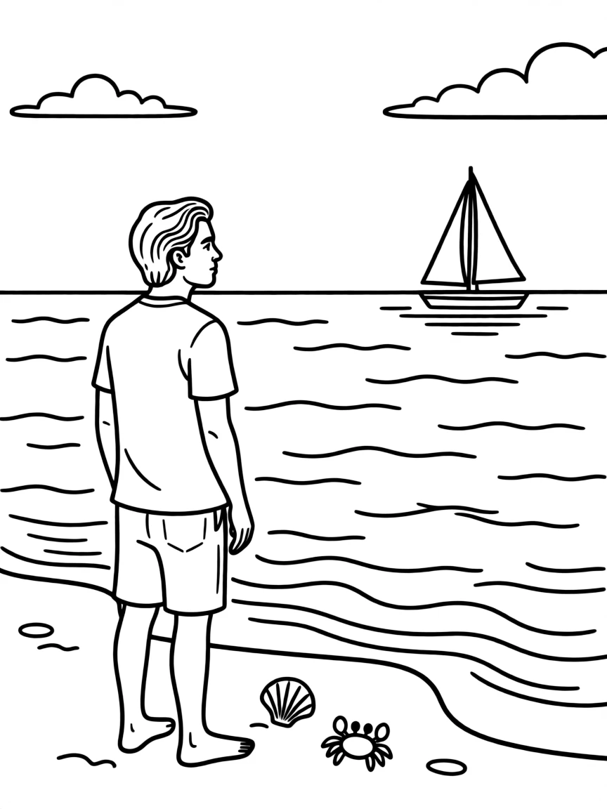 Leonardo DiCaprio looking at a clean ocean