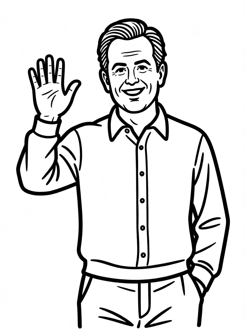 Tom Hanks giving a friendly wave