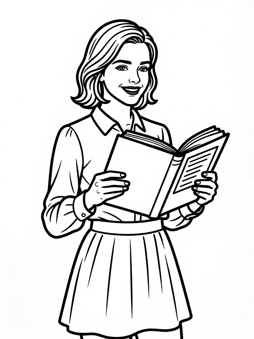 Emma Watson with a smart book