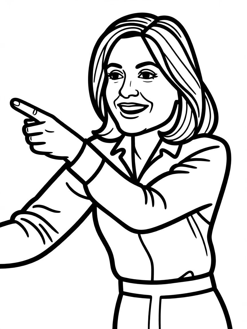 Tina Fey pointing at something funny