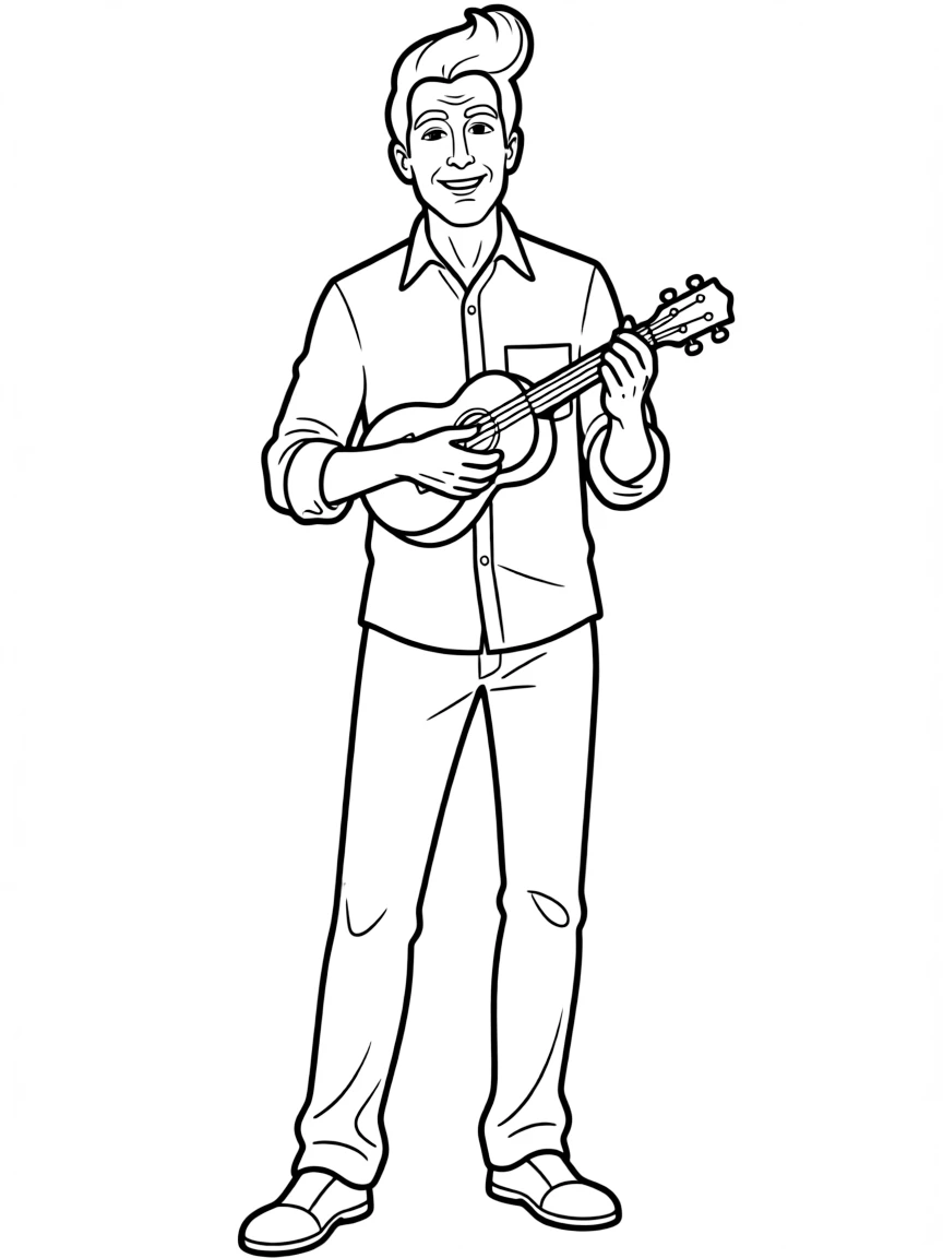 Conan O'Brien playing the ukulele