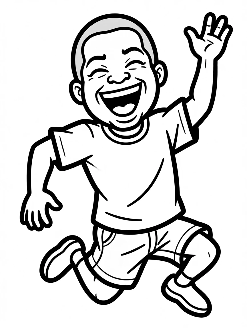 Kevin Hart jumping up and down laughing