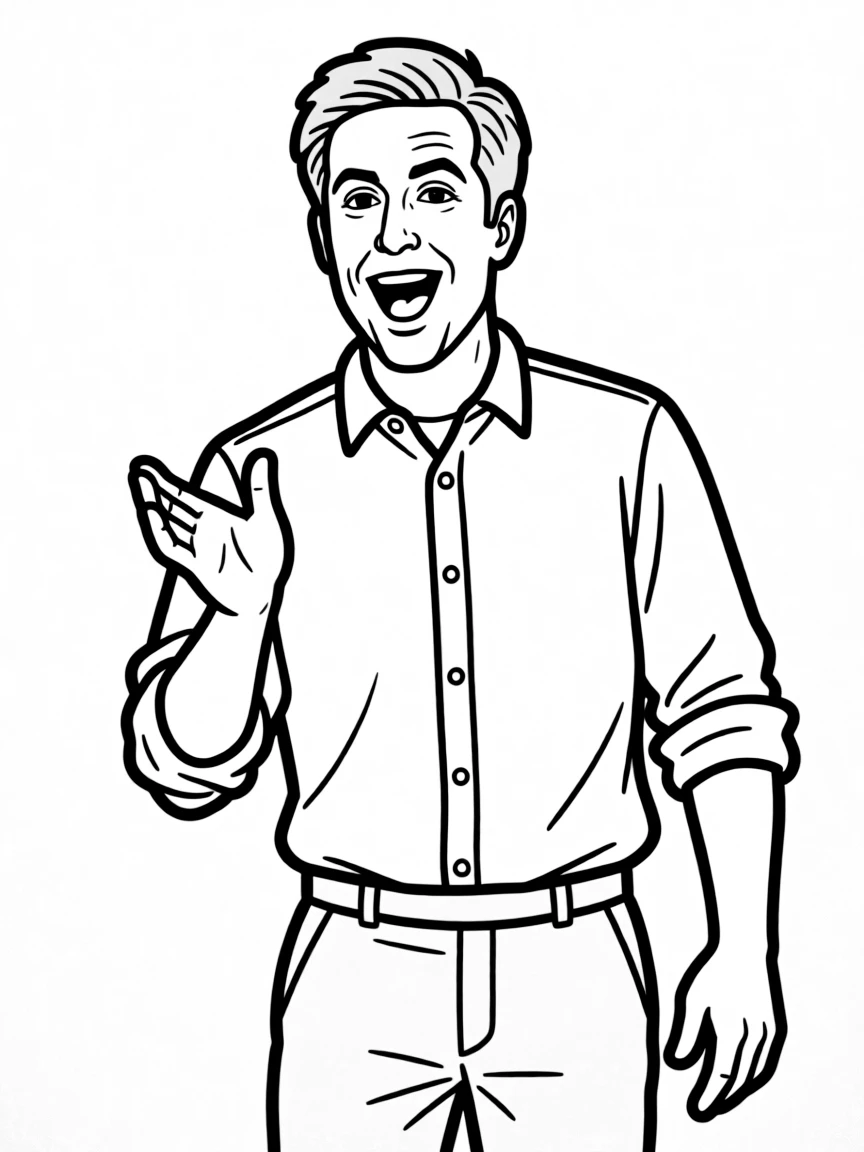 Jerry Seinfeld with an open mouth, telling a story