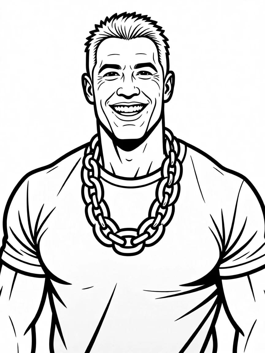 The Rock smiling with a big necklace