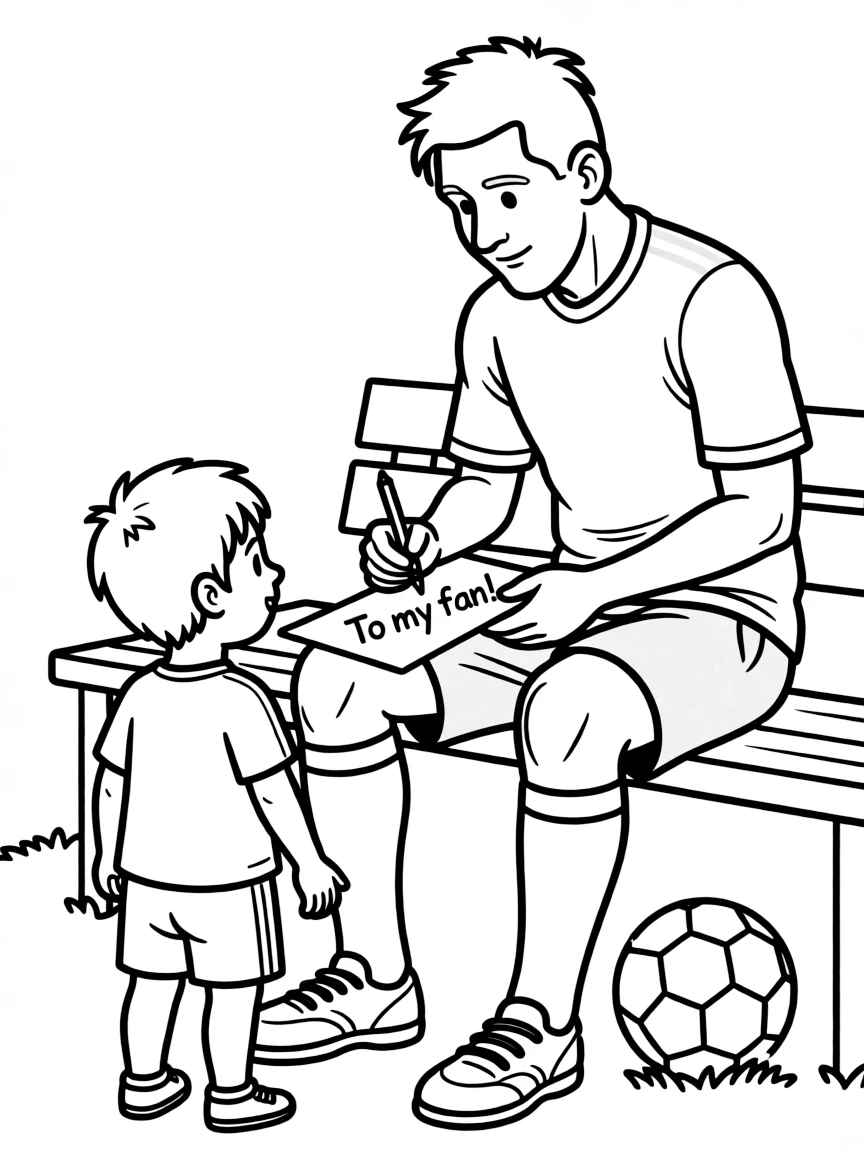 Lionel Messi signing an autograph