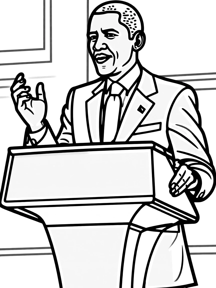 Barack Obama giving a strong speech