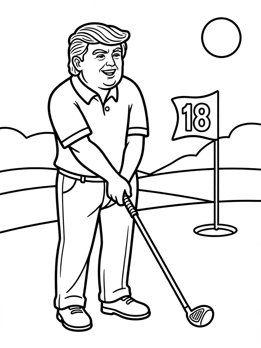 Donald Trump with a golf club