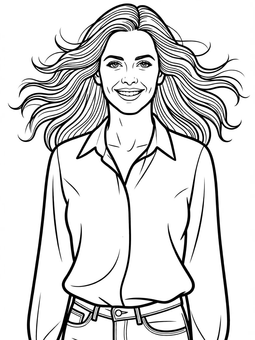 Julia Roberts with her hair blowing in the wind