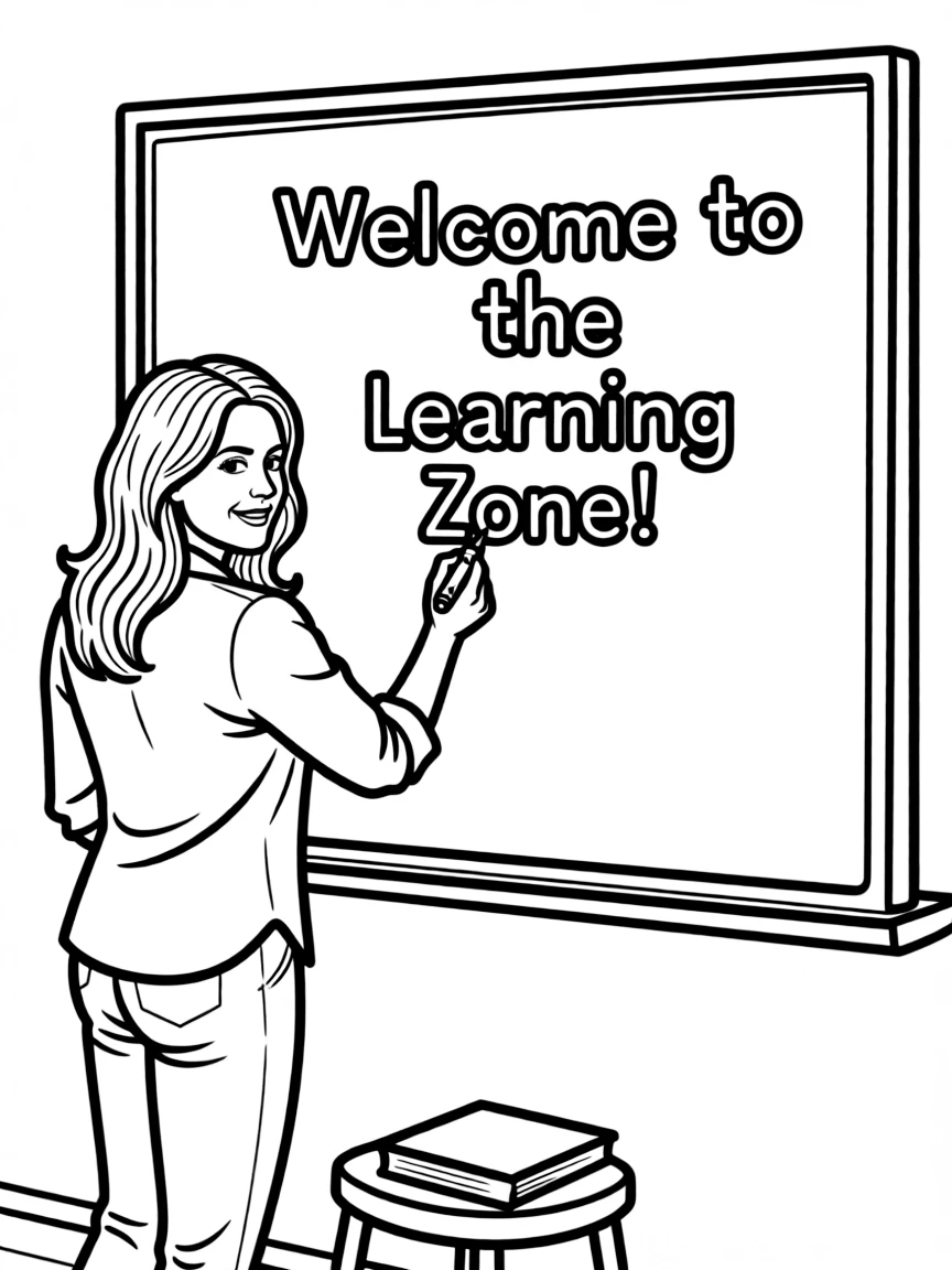 Tina Fey writing on a whiteboard
