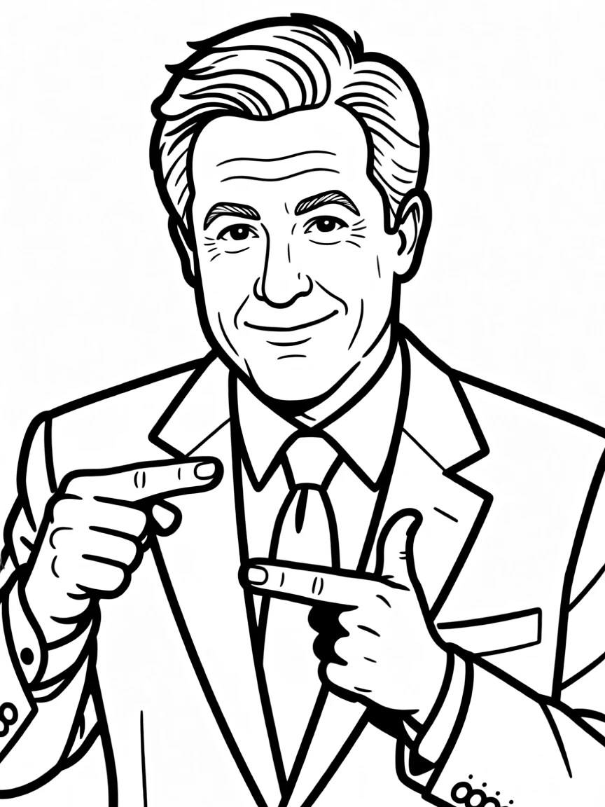 Stephen Colbert pointing playfully