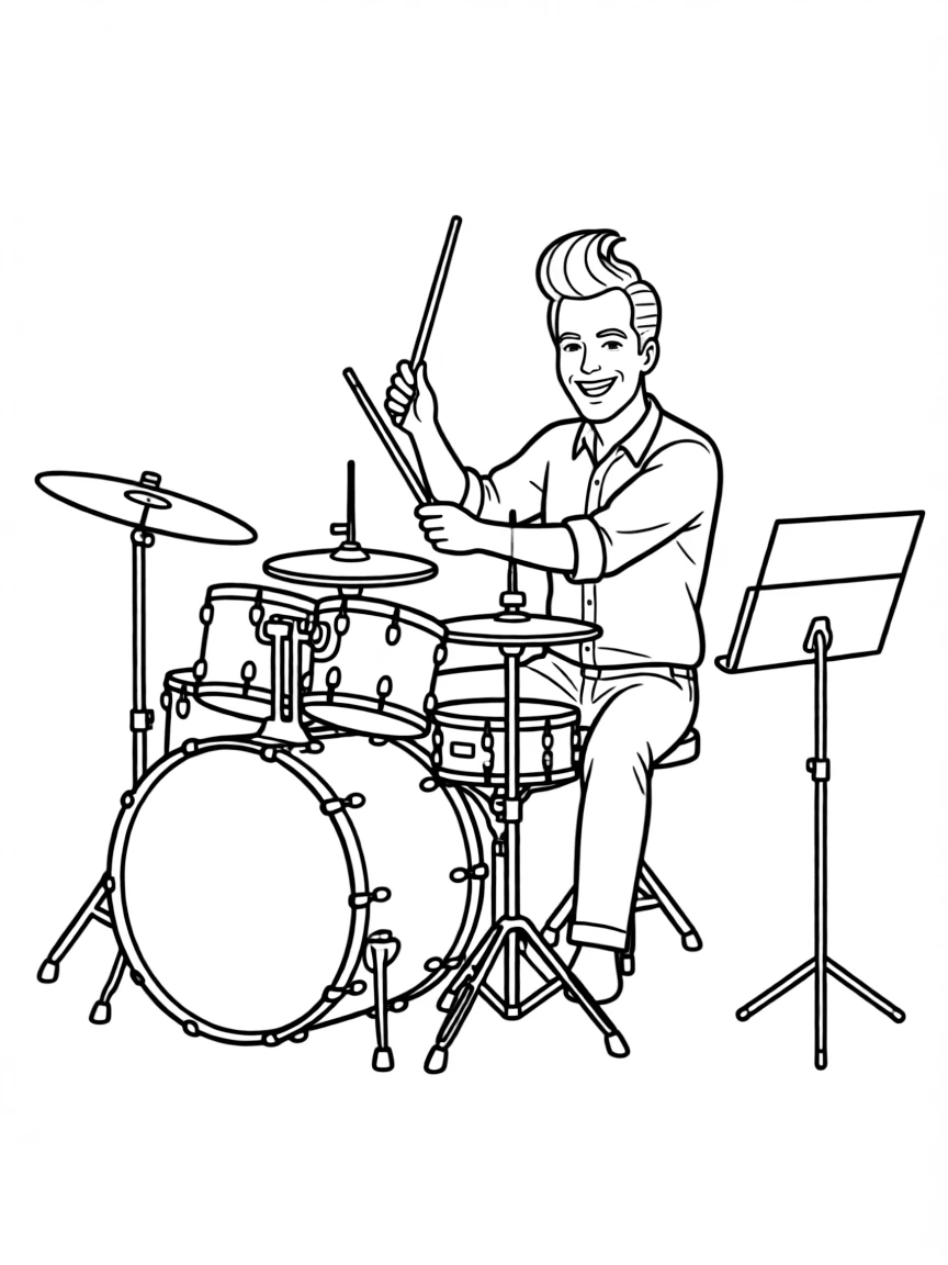 Conan O'Brien playing drums