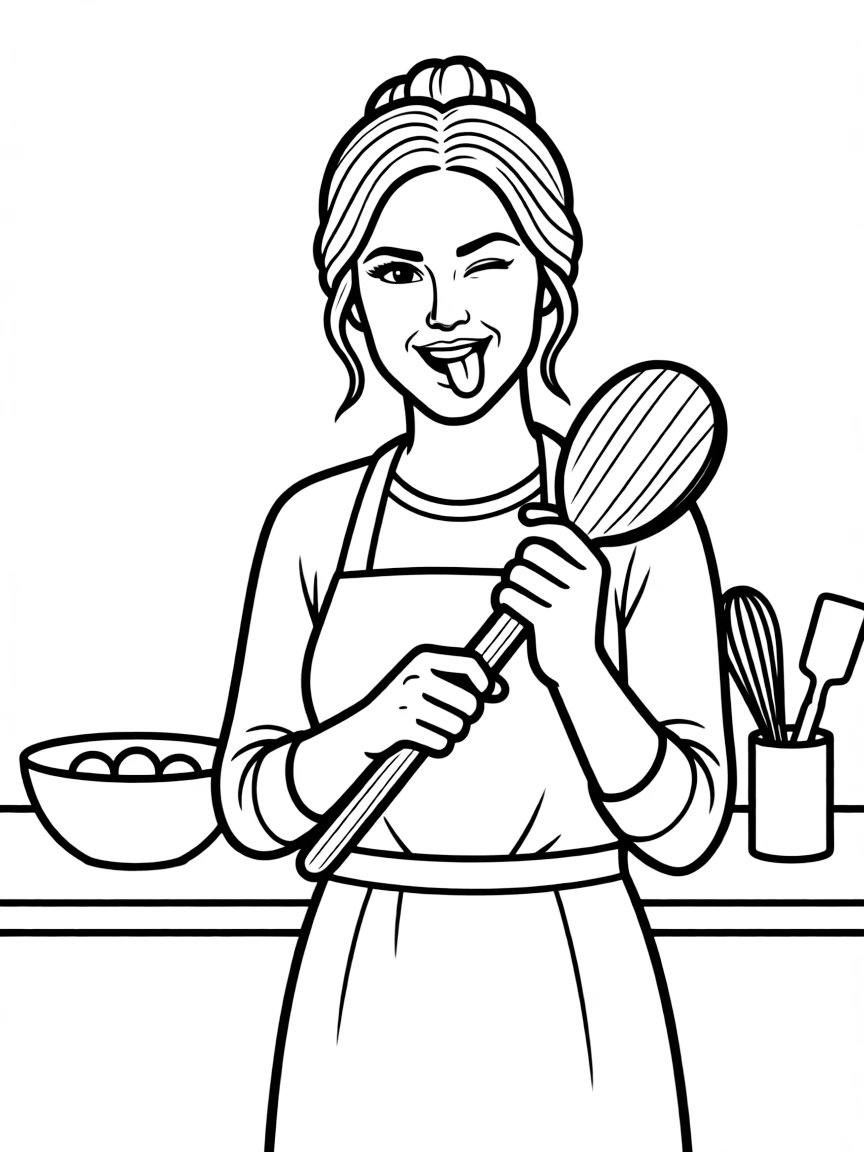 Chrissy Teigen making a silly cooking face