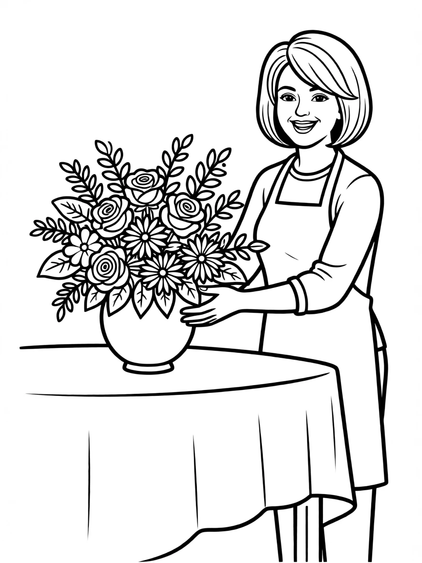 Martha Stewart with a beautiful centerpiece