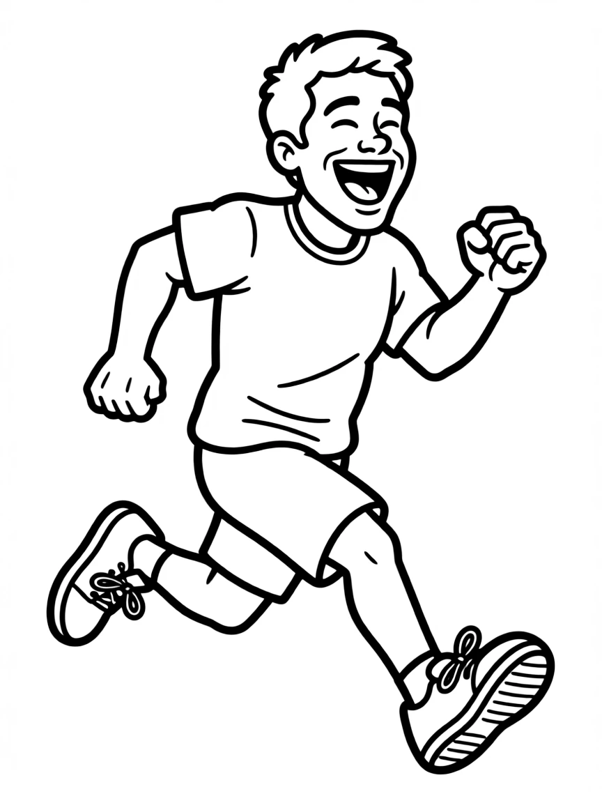 Kevin Hart running and laughing