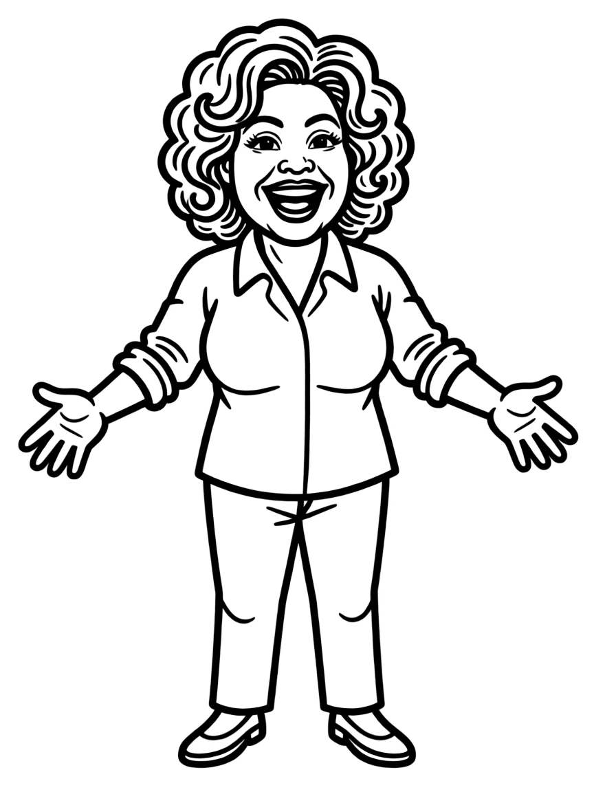 Oprah Winfrey with a big, welcoming smile