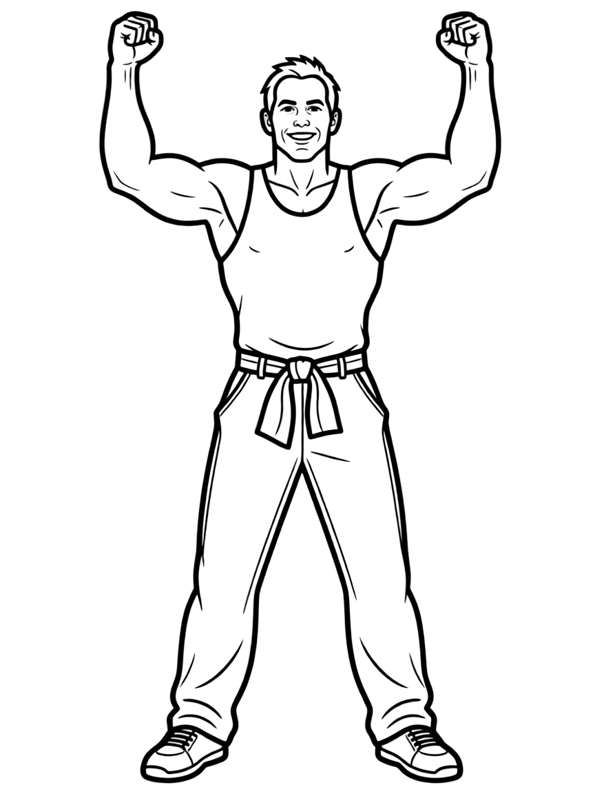 The Rock doing a victory pose