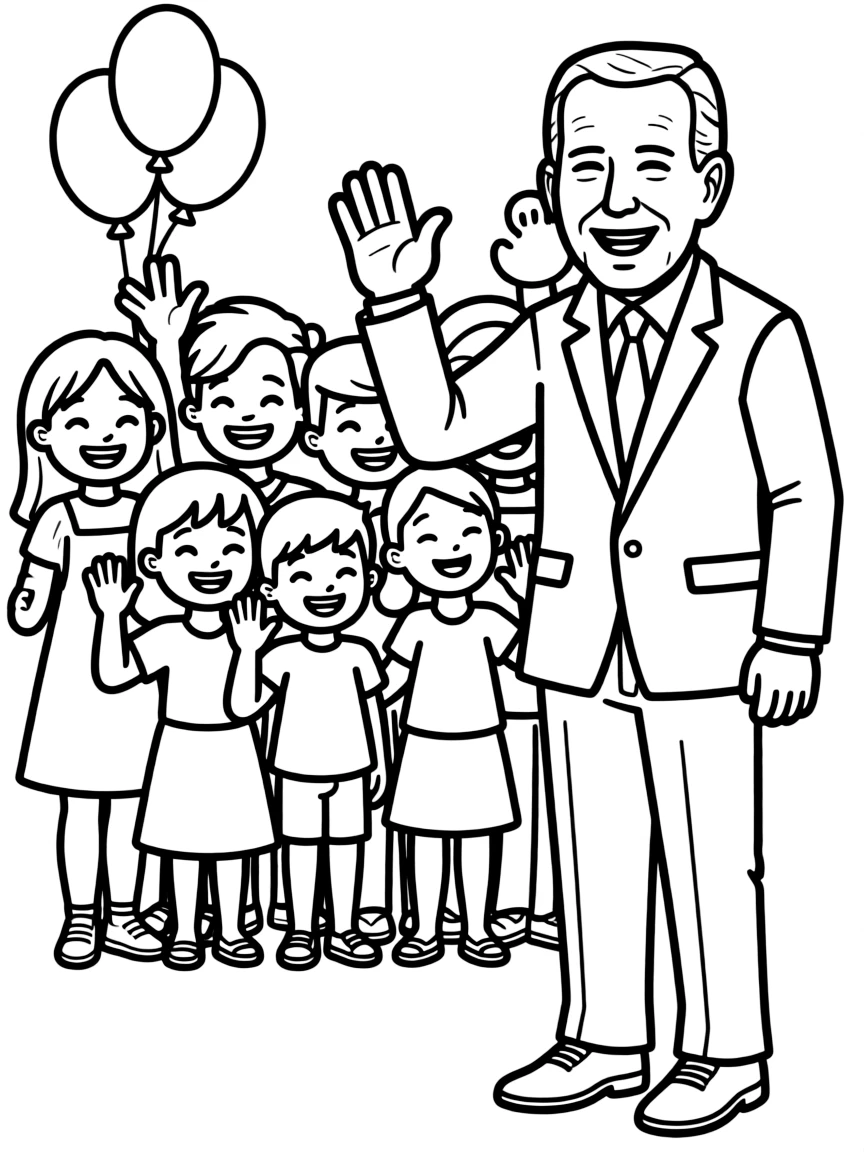 Joe Biden waving to a happy crowd